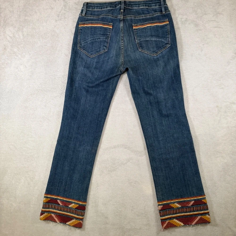Driftwood‎ Colette Embroidered Straight Leg Jeans Medium Wash Size 27 W27 L26